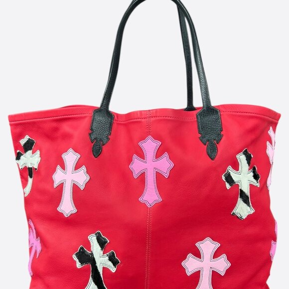 Chrome Hearts Red Leather Cross Patch Tote Bag - Picture 1 of 6